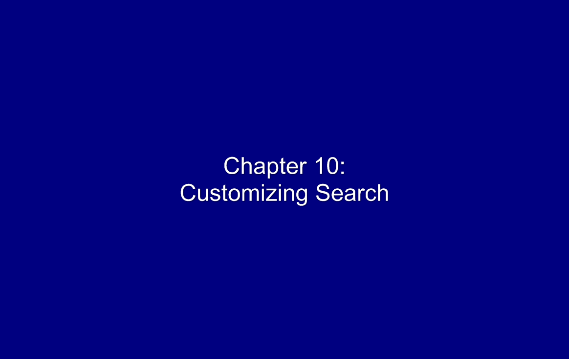 Customizing Search